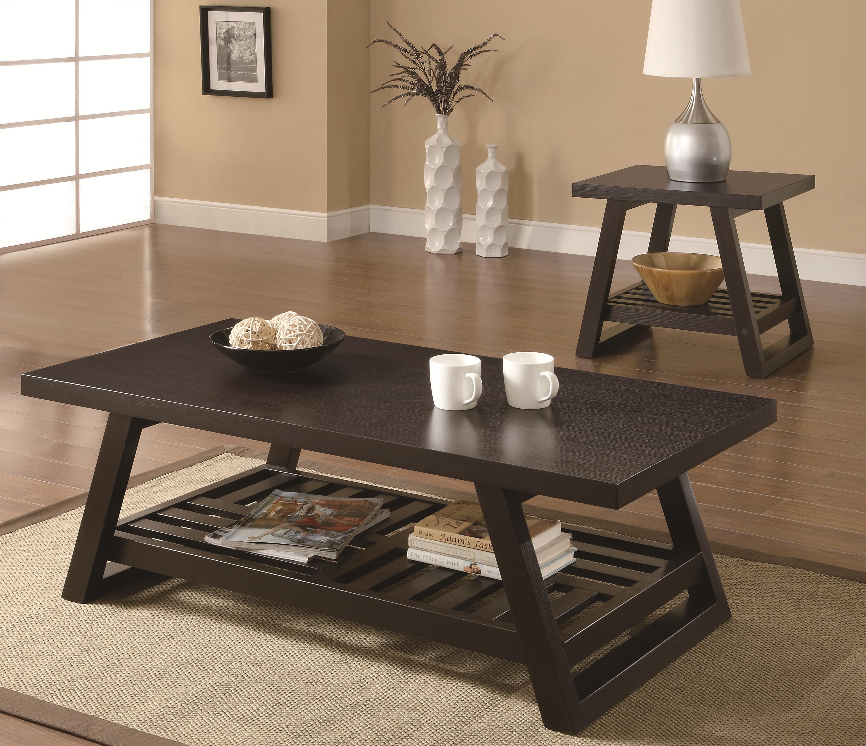 Coaster Occasional Group 701868 Casual Coffee Table with Slatted Bottom